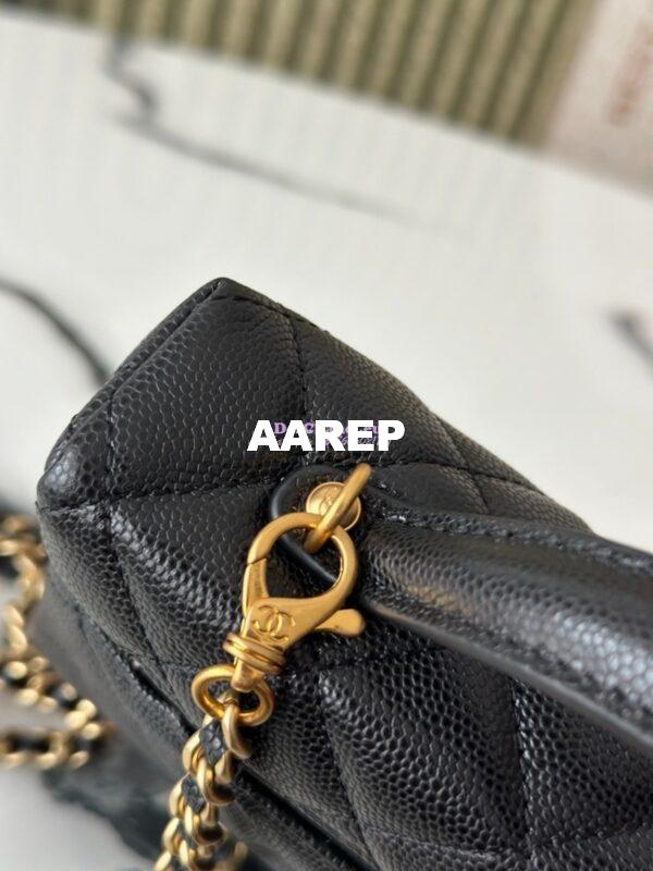 Replica Chanel 25P Long Vanity with Chain Grained Calfskin AP4483 Black 6