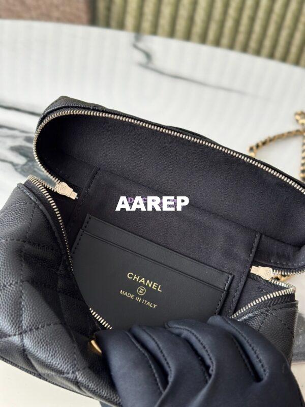 Replica Chanel 25P Long Vanity with Chain Grained Calfskin AP4483 Black 10