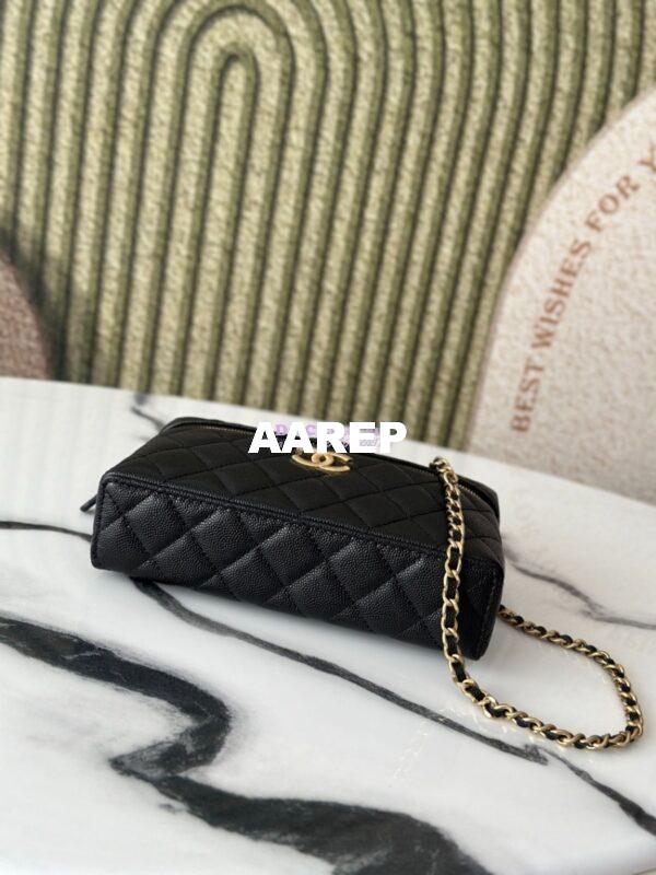 Replica Chanel 25P Long Vanity with Chain Grained Calfskin AP4483 Black 11