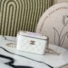 Replica Chanel 25P Long Vanity With Chain Shiny Grained Calfskin with CC Heart Strass AP4530 Black