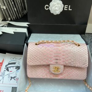Replica Chanel Python Leather CF Classic Flap Bag Blush 20