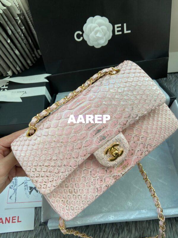 Replica Chanel Python Leather CF Classic Flap Bag Blush 20 4