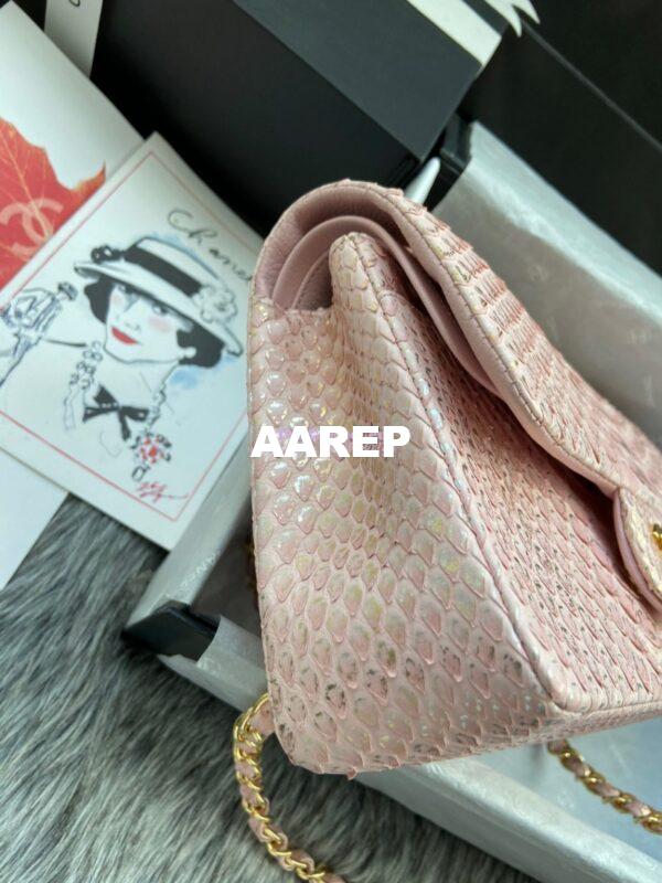 Replica Chanel Python Leather CF Classic Flap Bag Blush 20 6