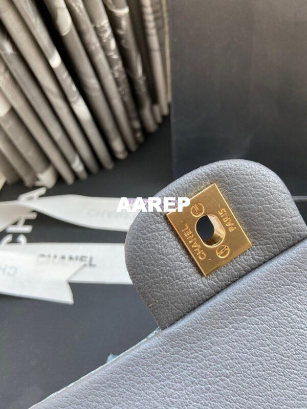 Replica Chanel Python Leather CF Classic Flap Bag Grey 16 10