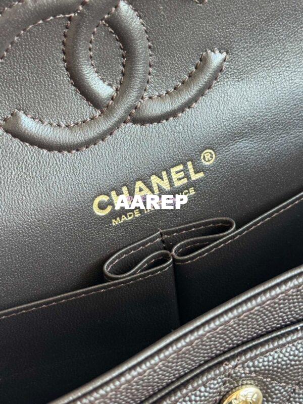 Replica Chanel Small Classic Double Flap Bag 23cm Grainy Caviar Dark Coffee 5