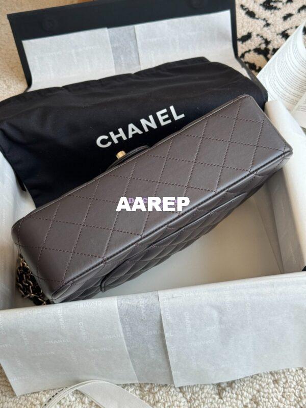Replica Chanel CF 1112 Classic Flap Bag Qulited Lambskin with Light Gold Hardware in Dark Coffee 11