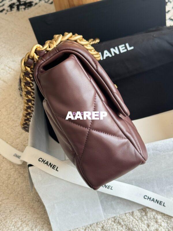Replica Chanel 19 Large Flap Bag AS1161 Lambskin Dark Brown 5