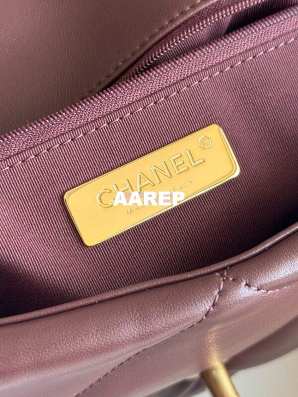 Replica Chanel 19 Large Flap Bag AS1161 Lambskin Dark Brown 10