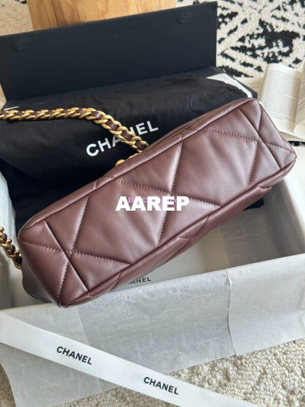 Replica Chanel 19 Large Flap Bag AS1161 Lambskin Dark Brown 11