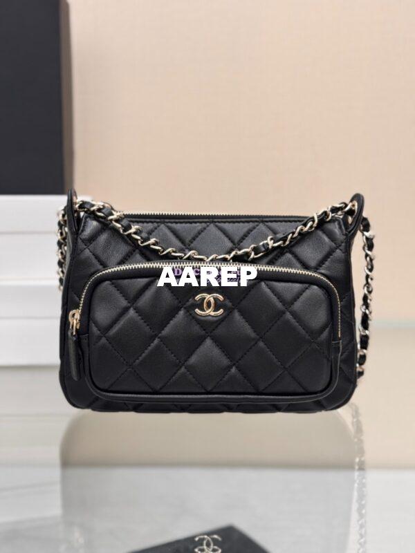 Replica Chanel Clutch With Chain Lambskin & Gold-Tone Metal AP4349 Black 4