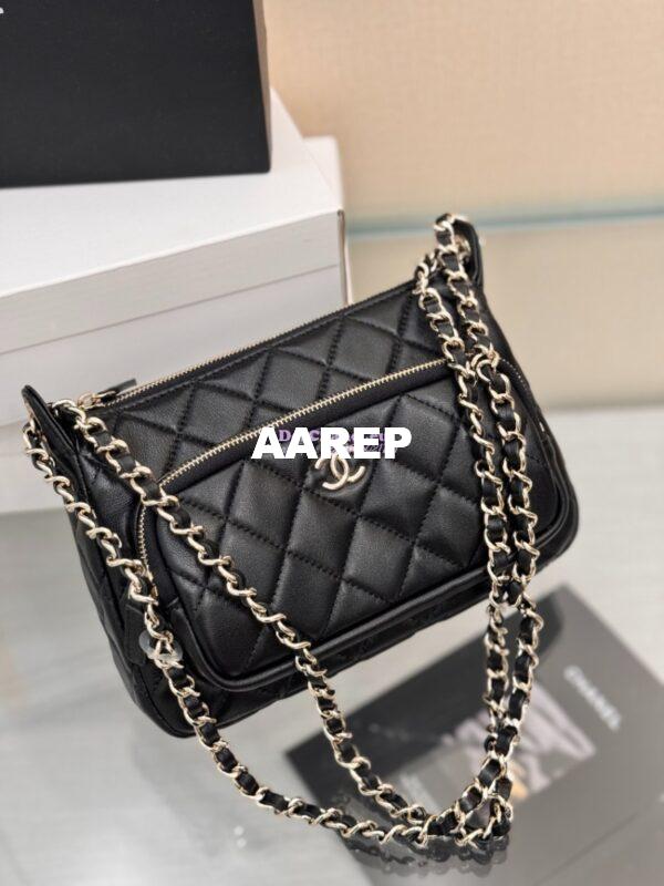 Replica Chanel Clutch With Chain Lambskin & Gold-Tone Metal AP4349 Black 5