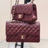 Replica Chanel CF 1112 Classic Flap Bag Qulited Lambskin with Light Gold Hardware in Deep Red