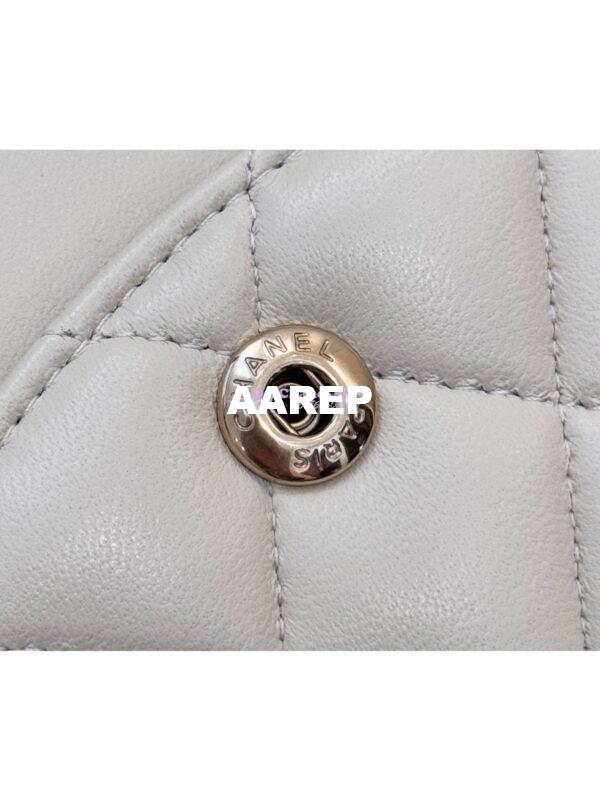 Replica Chanel CF 1112 Classic Flap Bag Qulited Lambskin with Light Gold Hardware in Milky White 14