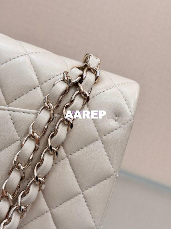 Replica Chanel CF 1112 Classic Flap Bag Qulited Lambskin with Light Gold Hardware in Milky White 15
