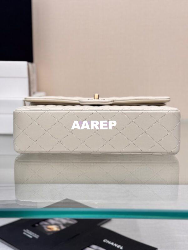 Replica Chanel CF 1112 Classic Flap Bag Qulited Lambskin with Light Gold Hardware in Milky White 16