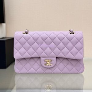 Replica Chanel CF 1112 Classic Flap Bag Qulited Lambskin with Light Gold Hardware in Lotus Pink