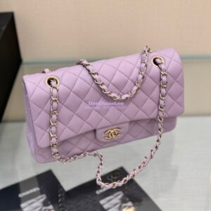 Replica Chanel CF 1112 Classic Flap Bag Qulited Lambskin with Light Gold Hardware in Lotus Pink 2