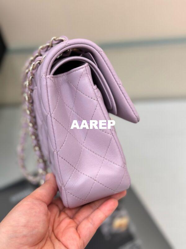 Replica Chanel CF 1112 Classic Flap Bag Qulited Lambskin with Light Gold Hardware in Lotus Pink 6