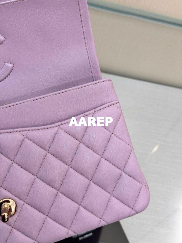Replica Chanel CF 1112 Classic Flap Bag Qulited Lambskin with Light Gold Hardware in Lotus Pink 9