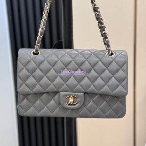 Replica Chanel CF 1112 Classic Flap Bag Qulited Lambskin with Light Gold Hardware in Luxe Grey 2
