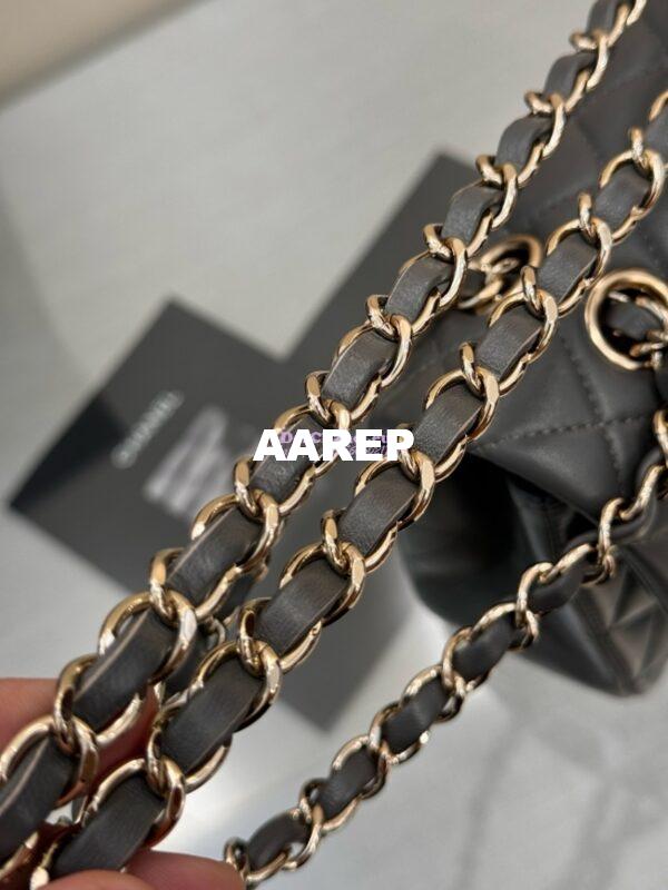 Replica Chanel CF 1112 Classic Flap Bag Qulited Lambskin with Light Gold Hardware in Luxe Grey 10