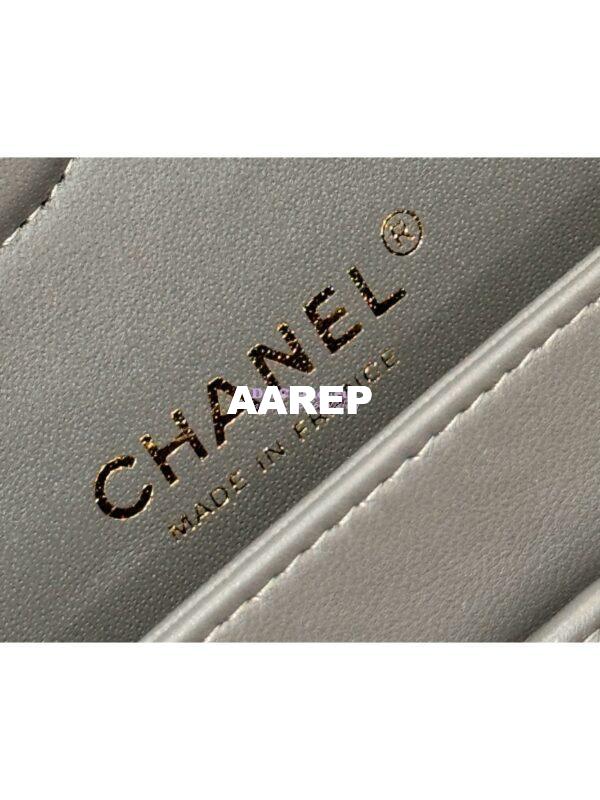 Replica Chanel CF 1112 Classic Flap Bag Qulited Lambskin with Light Gold Hardware in Luxe Grey 13