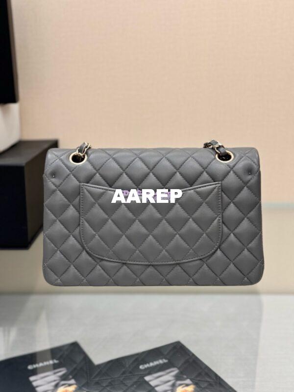 Replica Chanel CF 1112 Classic Flap Bag Qulited Lambskin with Light Gold Hardware in Luxe Grey 15