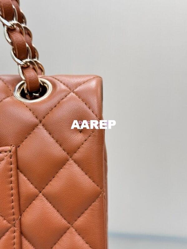 Replica Chanel CF 1112 Classic Flap Bag Qulited Lambskin with Light Gold Hardware in Caramel Brown 11
