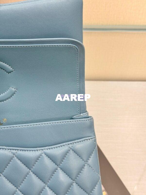 Replica Chanel CF 1112 Classic Flap Bag Qulited Lambskin with Light Gold Hardware in Ash Blue 10