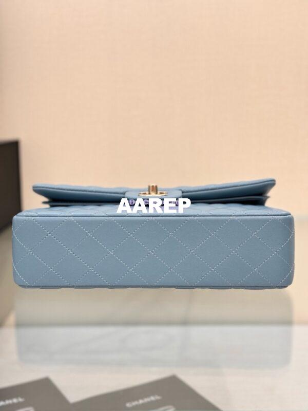 Replica Chanel CF 1112 Classic Flap Bag Qulited Lambskin with Light Gold Hardware in Ash Blue 14