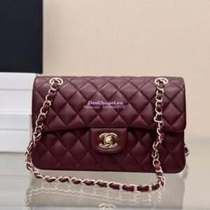 Replica Chanel Small Classic Double Flap Bag 23cm Lambskin Dark Burgundy 2