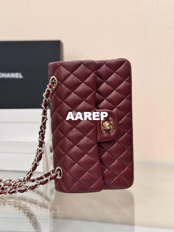 Replica Chanel Small Classic Double Flap Bag 23cm Lambskin Dark Burgundy 3
