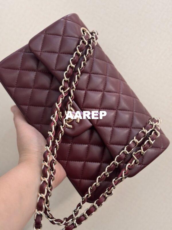 Replica Chanel Small Classic Double Flap Bag 23cm Lambskin Dark Burgundy 4
