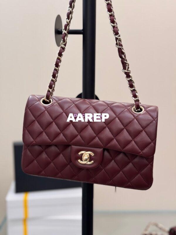 Replica Chanel Small Classic Double Flap Bag 23cm Lambskin Dark Burgundy 5