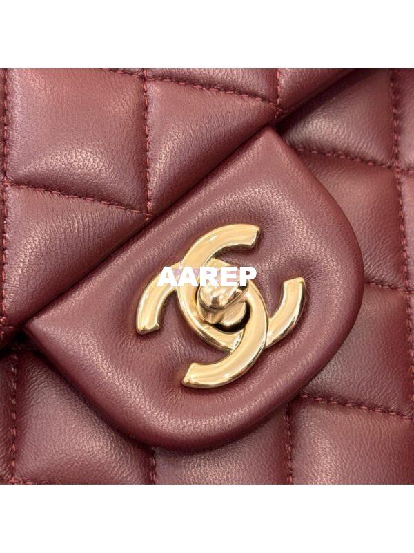 Replica Chanel Small Classic Double Flap Bag 23cm Lambskin Dark Burgundy 9
