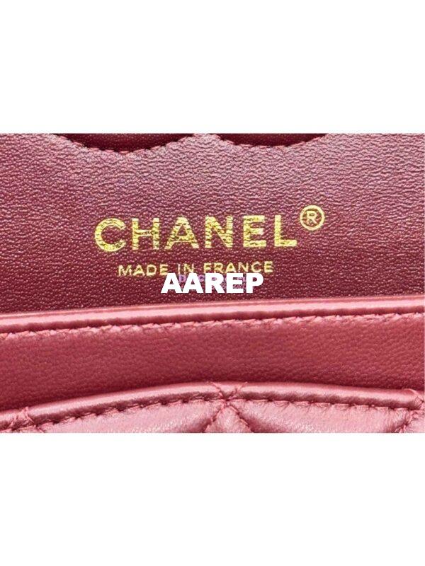 Replica Chanel Small Classic Double Flap Bag 23cm Lambskin Dark Burgundy 11