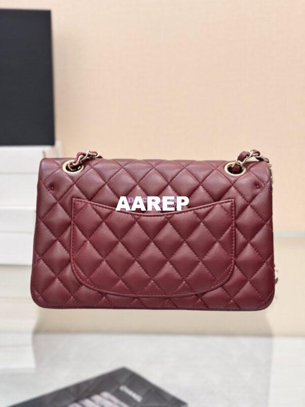 Replica Chanel Small Classic Double Flap Bag 23cm Lambskin Dark Burgundy 12