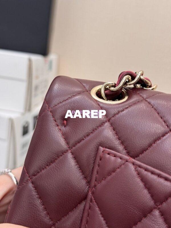 Replica Chanel Small Classic Double Flap Bag 23cm Lambskin Dark Burgundy 13
