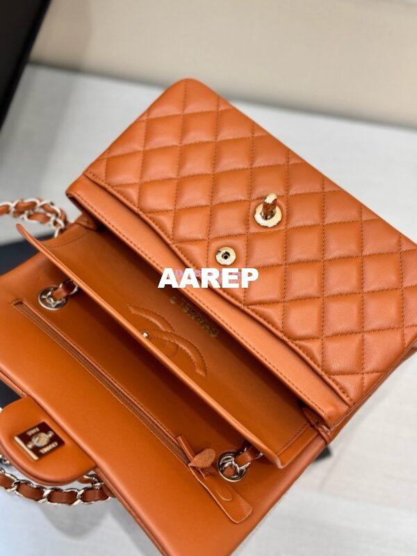 Replica Chanel Small Classic Double Flap Bag 23cm Lambskin Caramel Brown 10