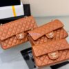 Replica Chanel Small Classic Double Flap Bag 23cm Lambskin Caramel Brown