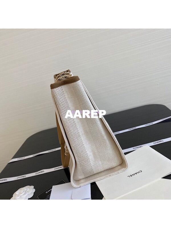 Replica Chanel Deauville Mixed Fibers Calfskin Shopping Bag A66943 Beige 4