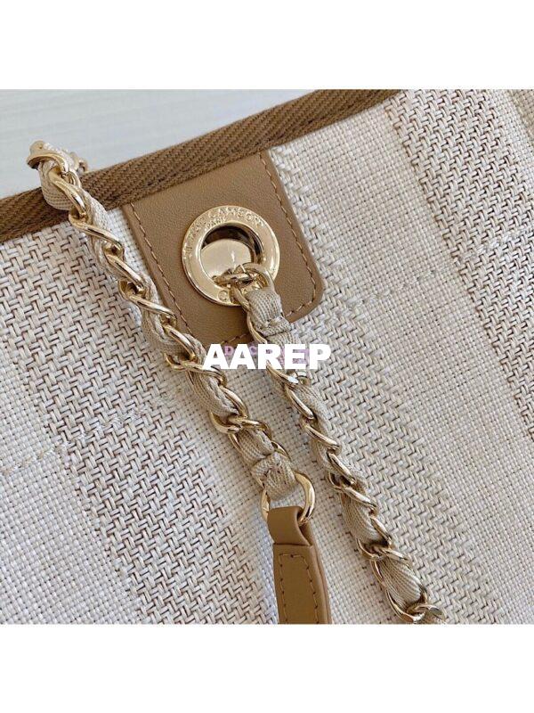 Replica Chanel Deauville Mixed Fibers Calfskin Shopping Bag A66943 Beige 7