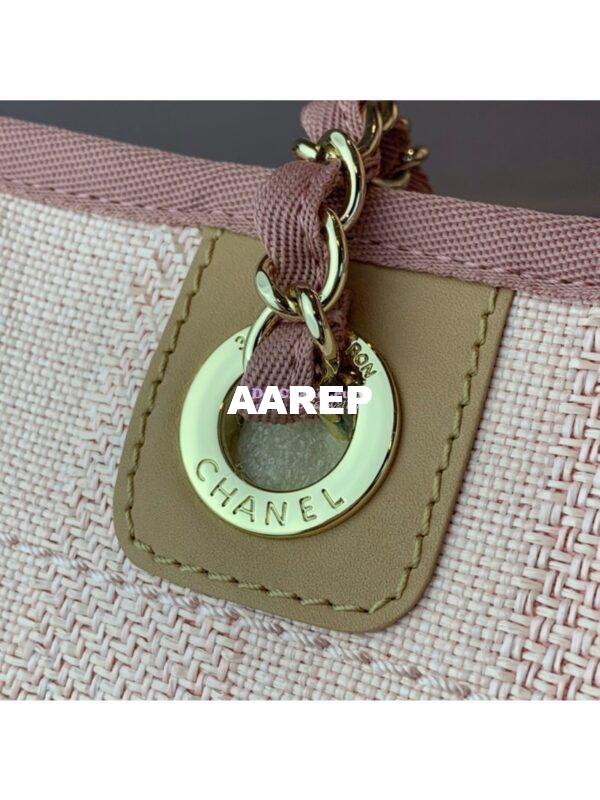 Replica Chanel Deauville Mixed Fibers Calfskin Shopping Bag A66943 Pink 8