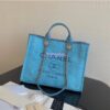 Replica Chanel Deauville Mixed Fibers Calfskin Shopping Bag A66941 Black 2