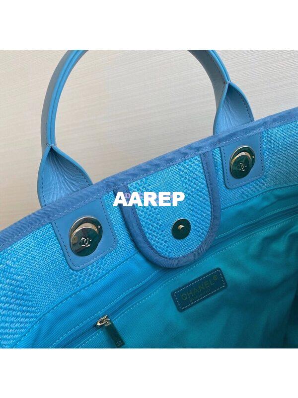 Replica Chanel Deauville Mixed Fibers Calfskin Shopping Bag A66941 Green 8