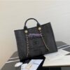 Replica Chanel Deauville Mixed Fibers Calfskin Shopping Bag A66941 Pink 2
