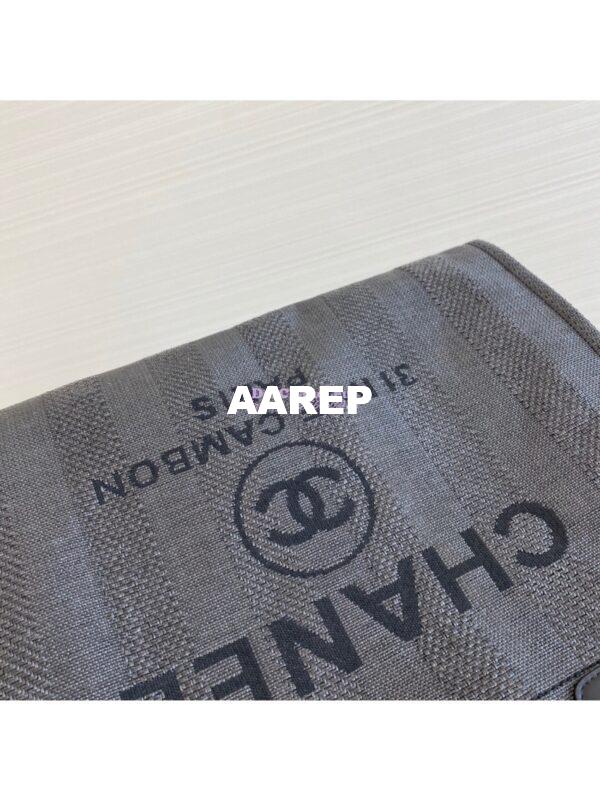 Replica Chanel Deauville Mixed Fibers Calfskin Shopping Bag A66941 Black 4
