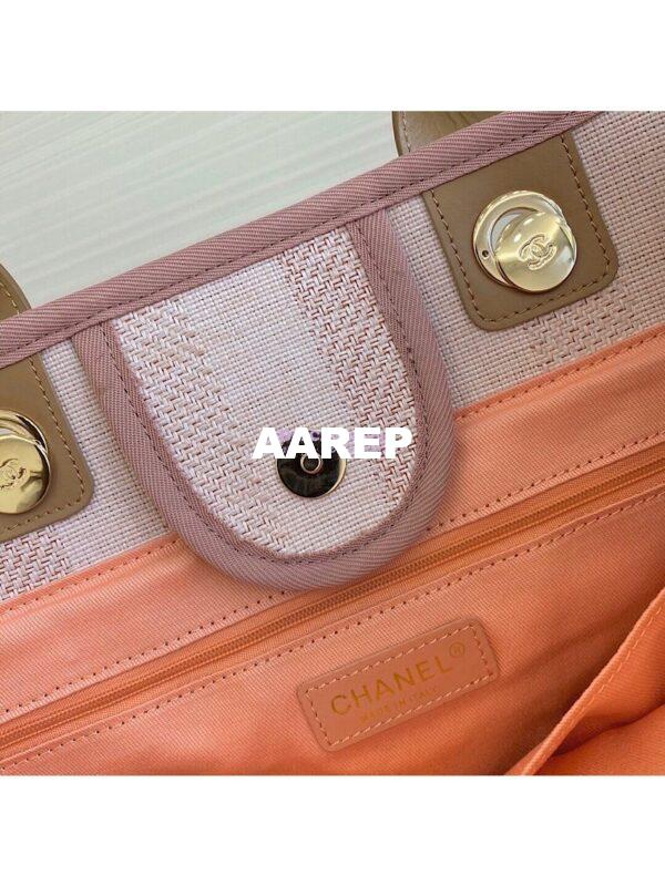 Replica Chanel Deauville Mixed Fibers Calfskin Shopping Bag A66941 Pink 7