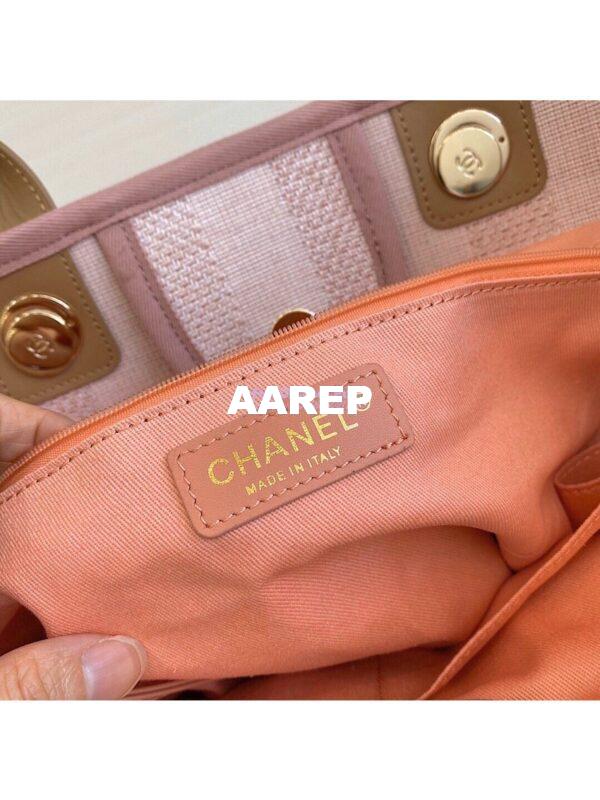 Replica Chanel Deauville Mixed Fibers Calfskin Shopping Bag A66941 Pink 8