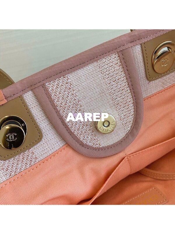 Replica Chanel Deauville Mixed Fibers Calfskin Shopping Bag A66941 Pink 10
